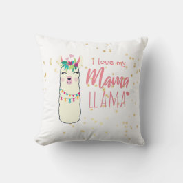 I Kärlek My Mamma Llama Cute Girls Rosa Guld Showe Kudde