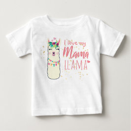 I Kärlek My Mamma Llama Cute Girls Rosa Guld Showe T Shirt