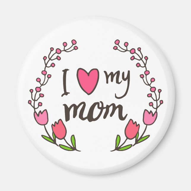 I Kärlek My Mamma Lycklig Mors dag | Magnet (Framsidan)