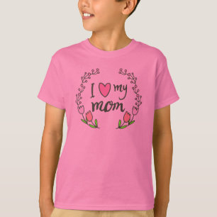 I Kärlek My Mamma Mors dag Sleeve Shirt Tee Shirt