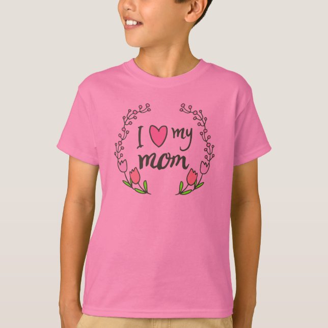 I Kärlek My Mamma Mors dag | Sleeve Shirt Tee Shirt (Framsida)