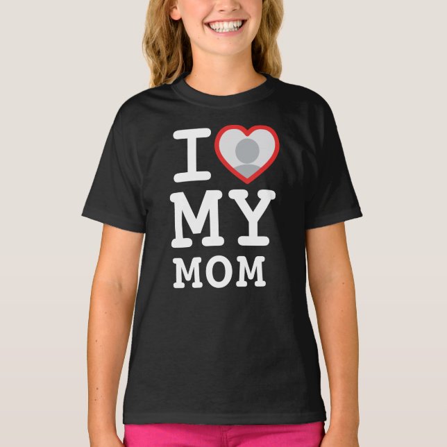 I Kärlek My Mamma Photo Text DDotter T Shirt (Framsida)
