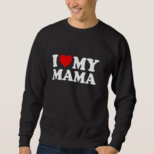 I Kärlek My Mamma Red Heart Pullover Lång Ärmad Tröja (Framsida)
