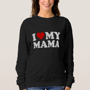 I Kärlek My Mamma Red Heart Pullover T Shirt