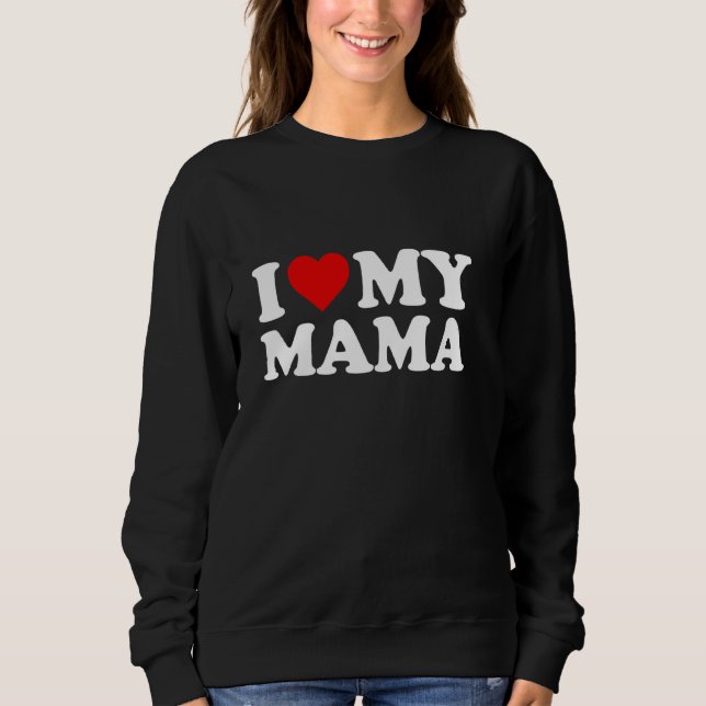 I Kärlek My Mamma Red Heart Pullover T Shirt (Framsida)