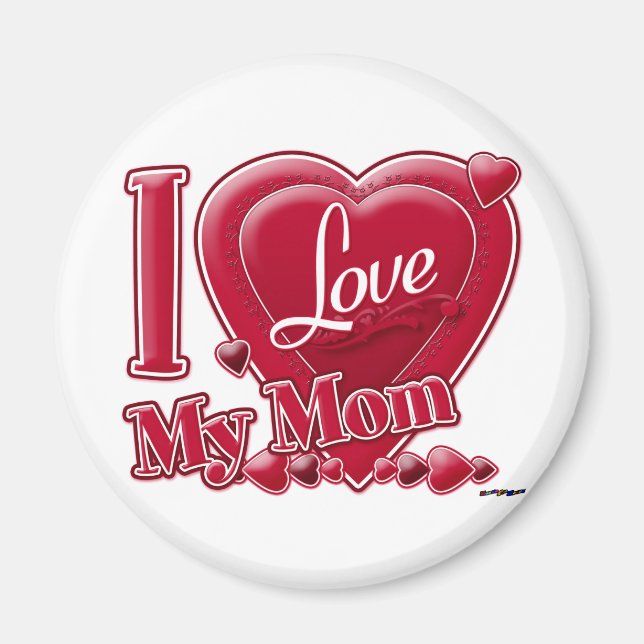 I Kärlek My Mamma red - hjärta Magnet (Framsidan)