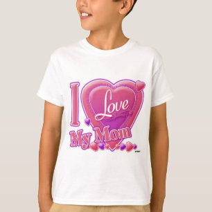 I Kärlek My Mamma rosa/lila - hjärta Tee