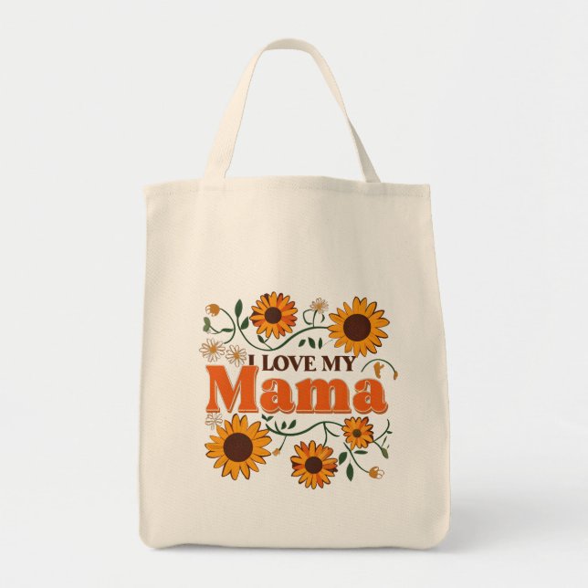 I Kärlek My Mamma Solrossofferbag Tygkasse (Framsidan)