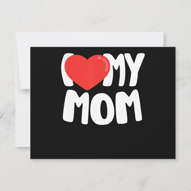 I Kärlek My Mamma TShirt med stort rött hjärta Spara Datumet (Framsida)