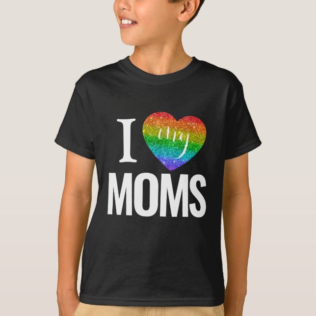 I Kärlek My Mammor | Pride av färgat regnbåge T Shirt (Framsida)