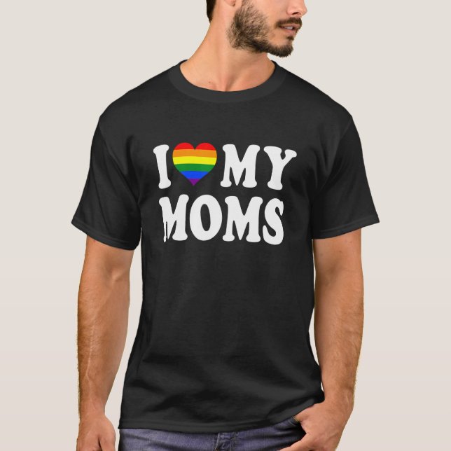I Kärlek My Mammor Rainbow Heart Gay pride Lgbt Fl T Shirt (Framsida)