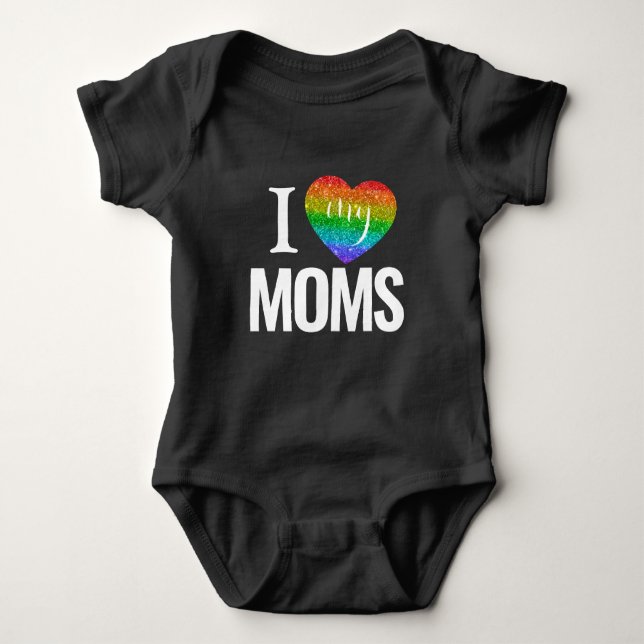 I Kärlek My Mammor | Rainbow Heart Pride Månad T Shirt (Framsida)