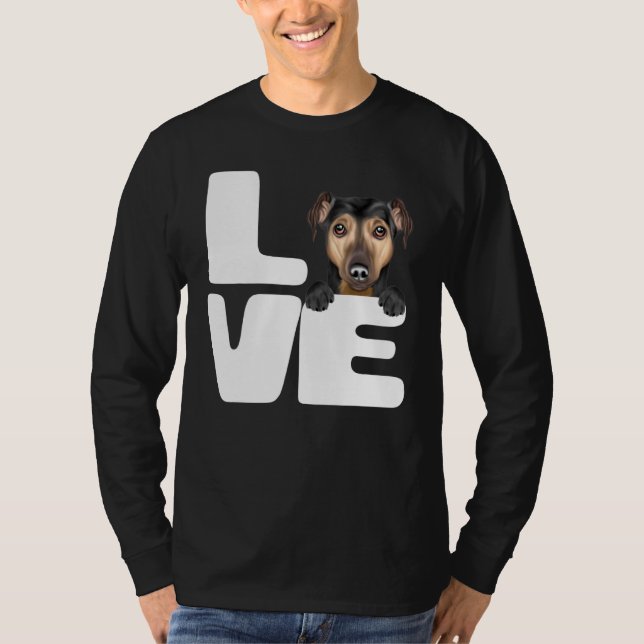 I Kärlek My Manchester Terrier Hund T Shirt (Framsida)