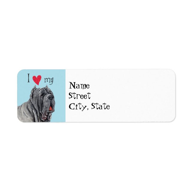 I Kärlek my Mastino Returadress Etikett (Framsidan)
