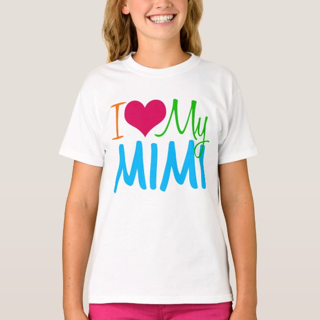 I Kärlek My Mimi Kids T Shirt (Framsida)