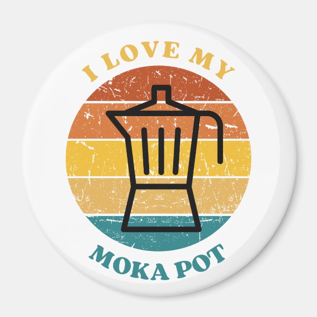 I Kärlek My Moka Pot Magnet (Framsidan)