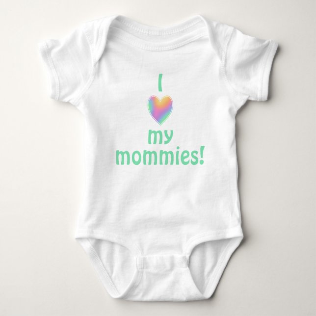 I Kärlek My Mommies Baby Bodykostym T Shirt (Framsida)