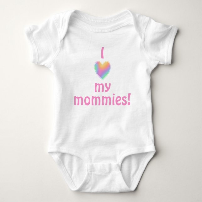 I Kärlek My Mommies Baby Bodykostym T Shirt (Framsida)