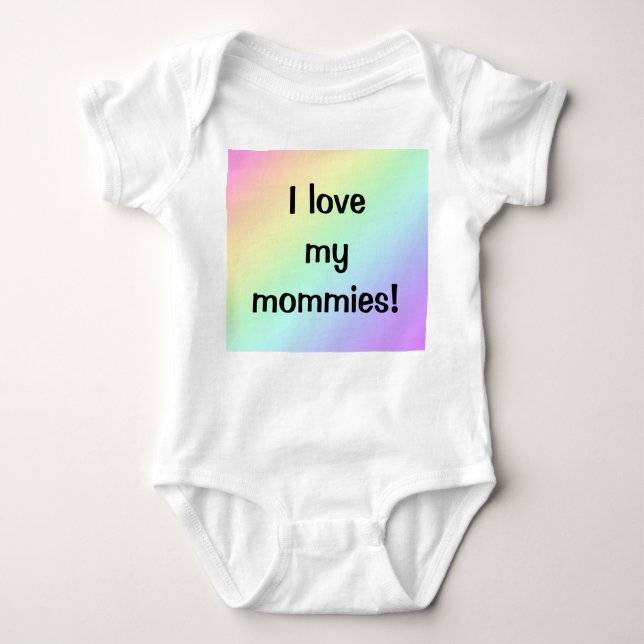 I Kärlek My Mommies Rainbow T Shirt (Framsida)
