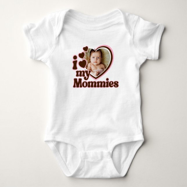I Kärlek My Mommies Rosa Brown Photo T Shirt (Framsida)