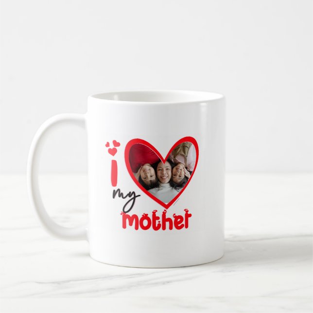 I Kärlek My Mor Photo Gift Classic Mugg, 11 oz Kaffemugg (Vänster)