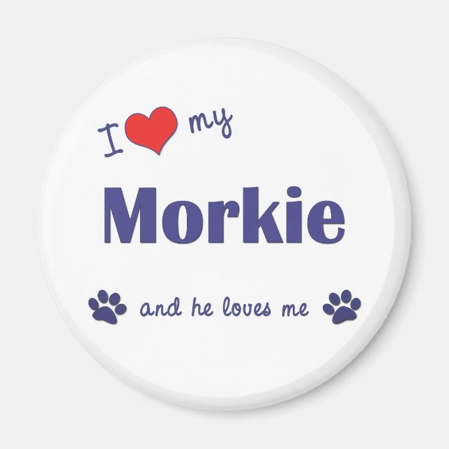 I Kärlek My Morkie (Male Hund) Magnet (Framsidan)