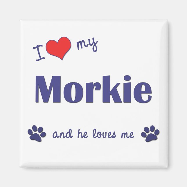 I Kärlek My Morkie (Male Hund) Magnet (Framsidan)