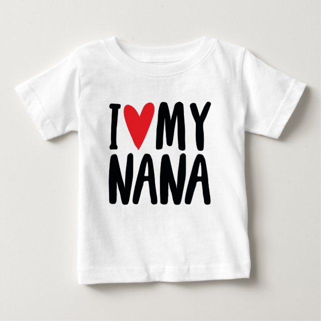 I Kärlek My Nana Hand plockade I Kärlek Min mormor T Shirt (Framsida)