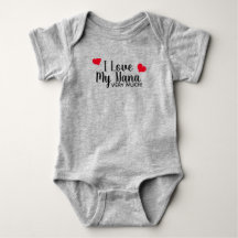 I Kärlek My Nana Mycket Red Hearts Grått
