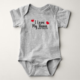 I Kärlek My Nana Mycket Red Hearts Grått T Shirt