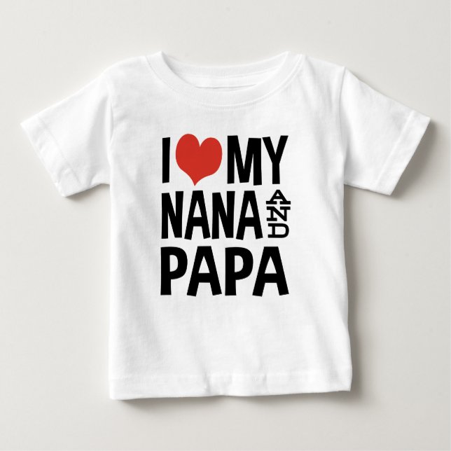 I Kärlek My Nana och Pappa T-shirt (Framsida)