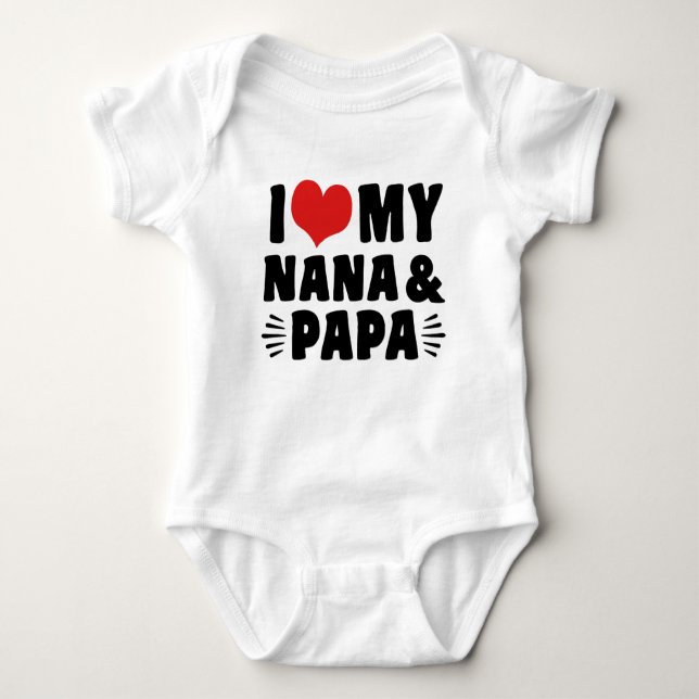 I Kärlek My Nana och Pappa Tee Shirt (Framsida)