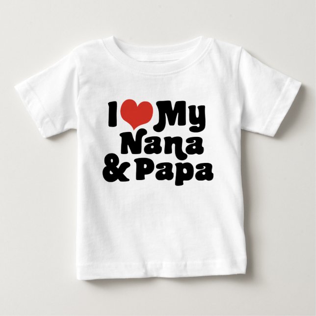 I Kärlek My Nana & Pappa T-shirt (Framsida)