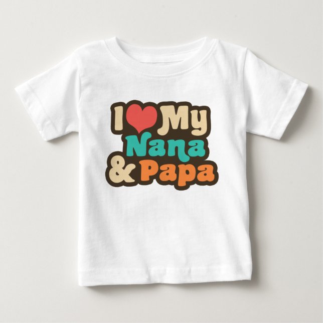 I Kärlek My Nana & Pappa T-shirt (Framsida)