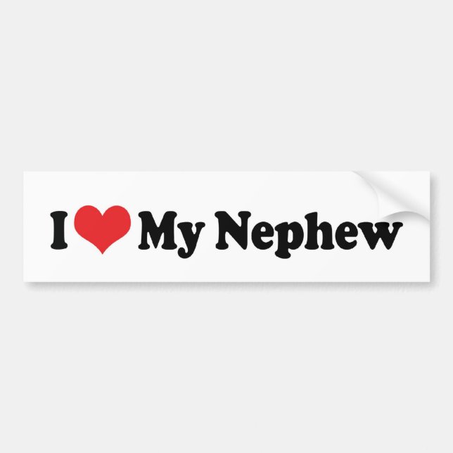 I Kärlek My Nephew Bumper Sticker Bildekal (Framsidan)