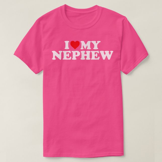 I Kärlek My Nephew Red Heart  T Shirt (Design framsida)