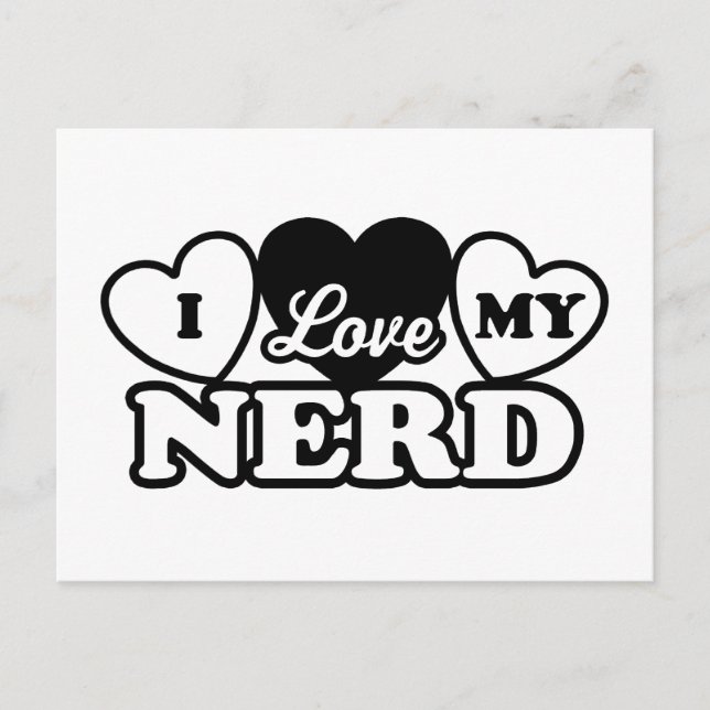 I Kärlek My Nerd Vykort (Framsida)