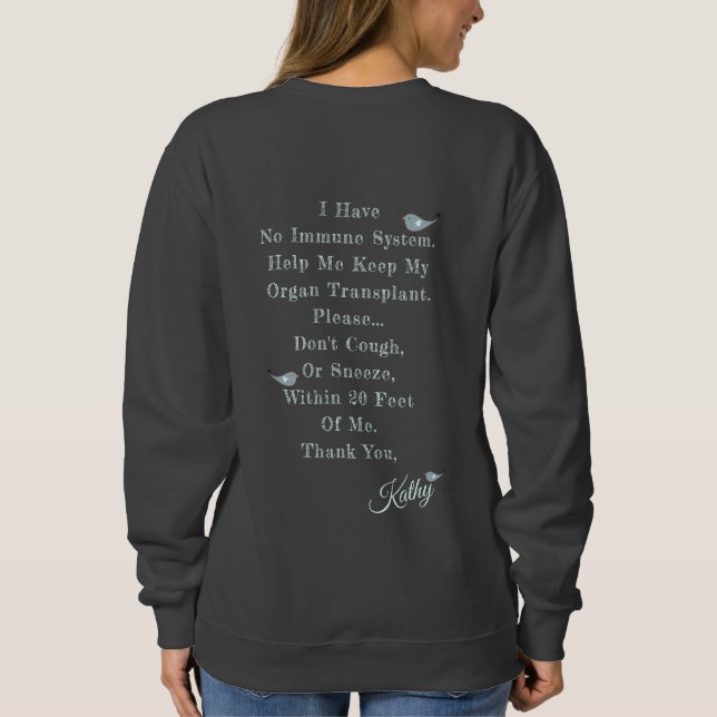 I Kärlek My New Organ Transplant Mörk Grått T Shirt (Baksida)