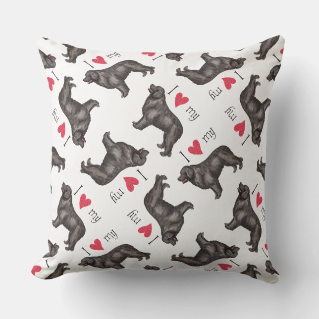 I Kärlek my Newfoundland Kudde (Framsida)