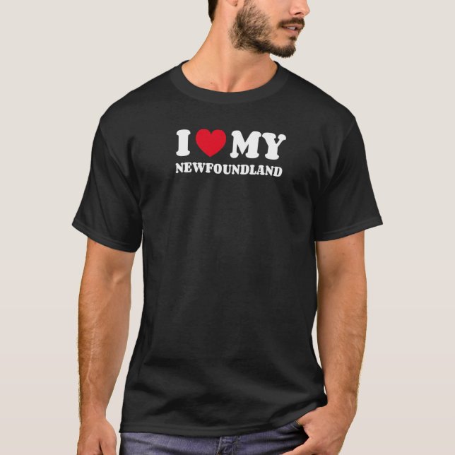 I Kärlek My Newfoundland T Shirt (Framsida)