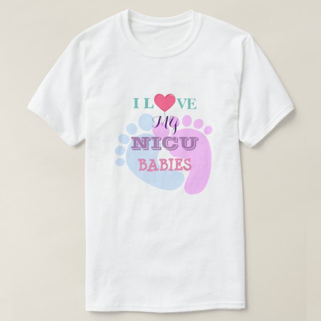 I Kärlek My NICU Spädbarn T Shirt (Design framsida)