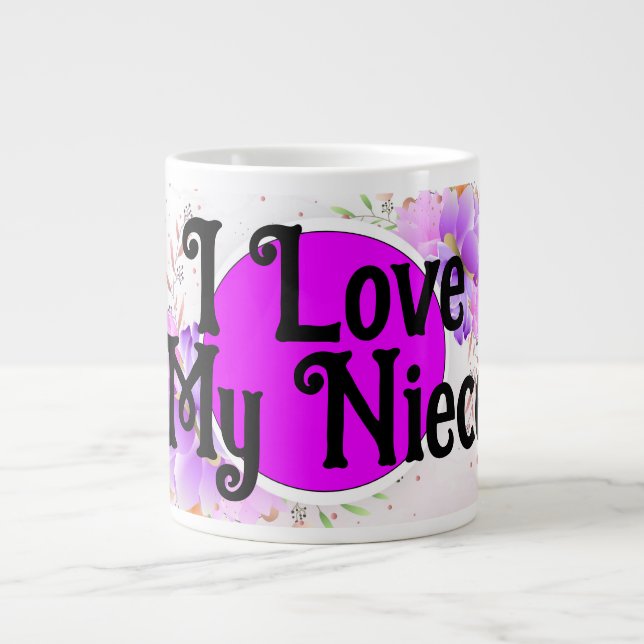 I Kärlek My Niece Lavender Orchids Kopp Personaliz Jumbo Mugg (Framsidan)