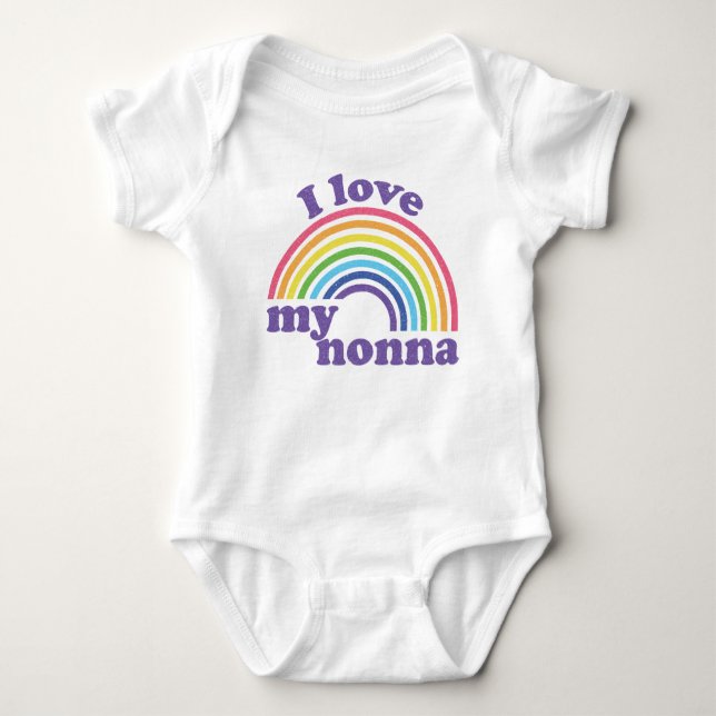 I Kärlek My Nonna - Cute Rainbow T Shirt (Framsida)