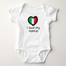 I Kärlek My Nonna Italiana Baby Bodydräkt Shirt