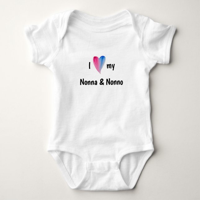 I Kärlek My Nonna och Nonno Baby Bodykostym T Shirt (Framsida)