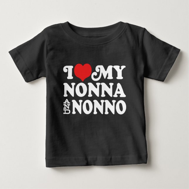 I Kärlek My Nonna och Nonno T Shirt (Framsida)