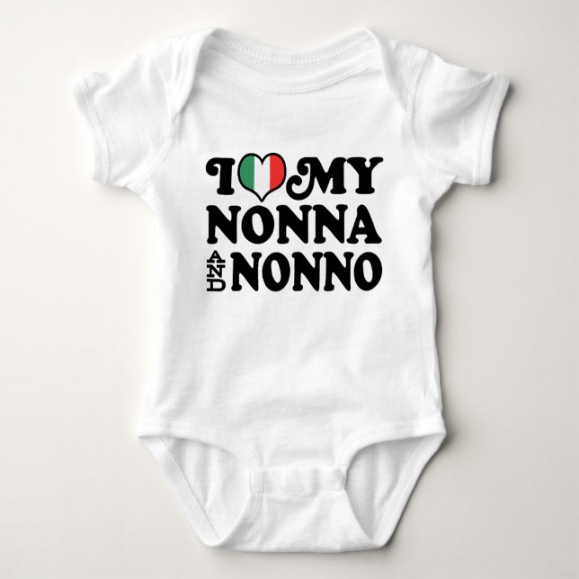 I Kärlek My Nonna och Nonno T-shirt (Framsida)