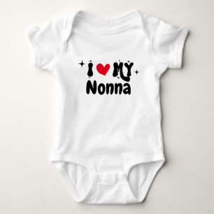 I Kärlek My Nonna Retro Stars Anpassade Nyfödd  T Shirt