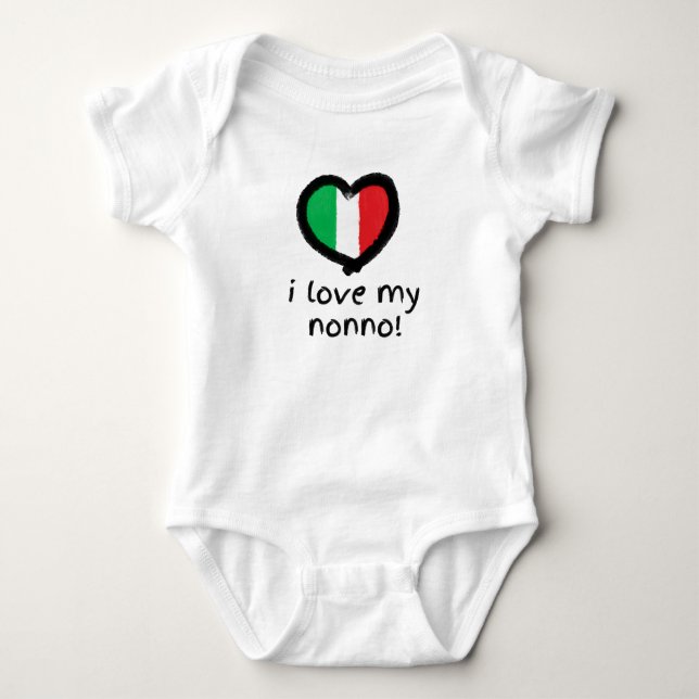 I Kärlek My Nonno Italiana Baby Bodykostyt Shirt T Shirt (Framsida)