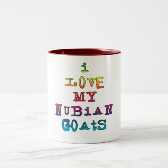 I Kärlek My Nubian Goats Två-Tonad Mugg (Center)